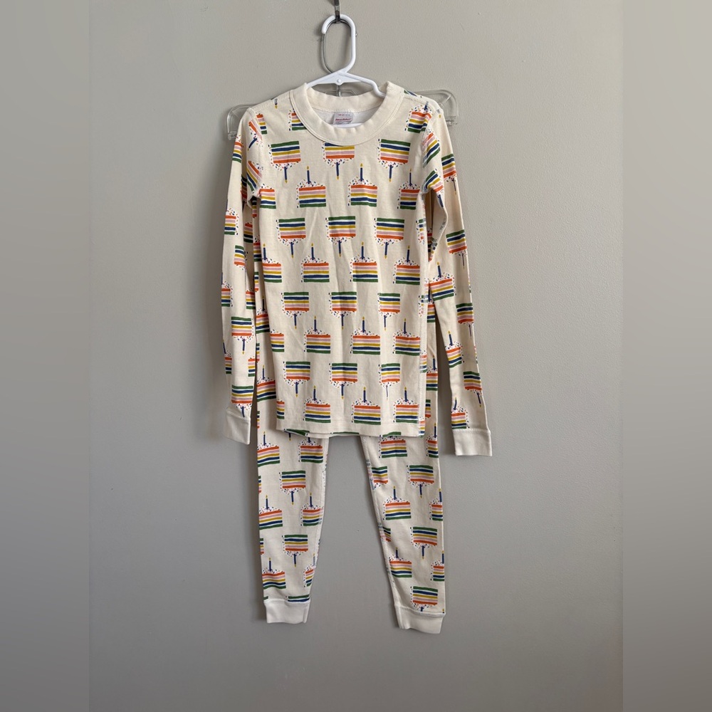 Hanna Andersson Girls Pajama Set Size 10 Long Sleeve Birthday Cake Cotton Snug